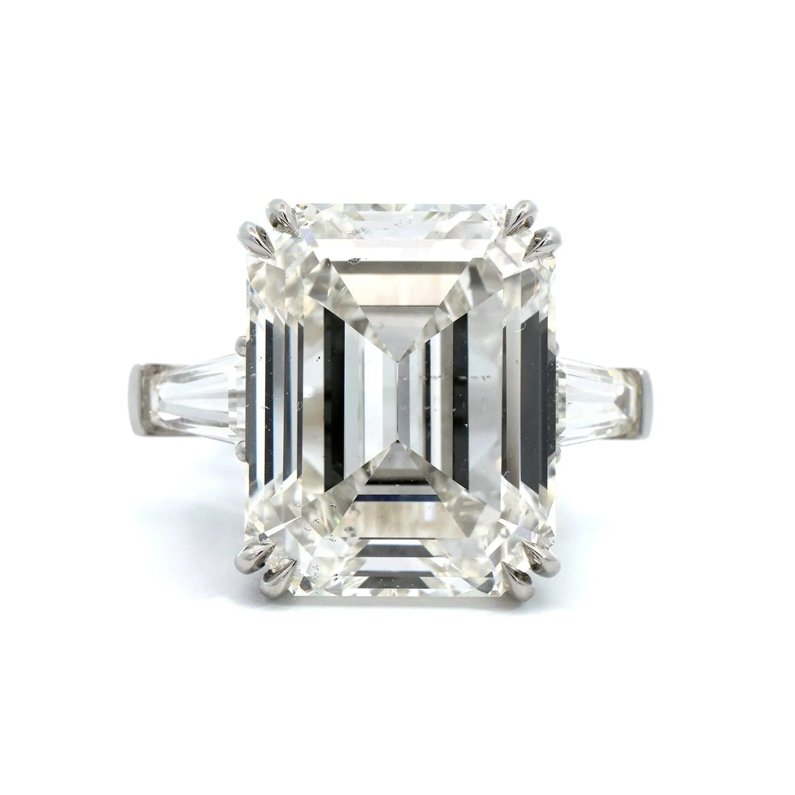 Platinum Emerald Cut Diamond Engagement Ring