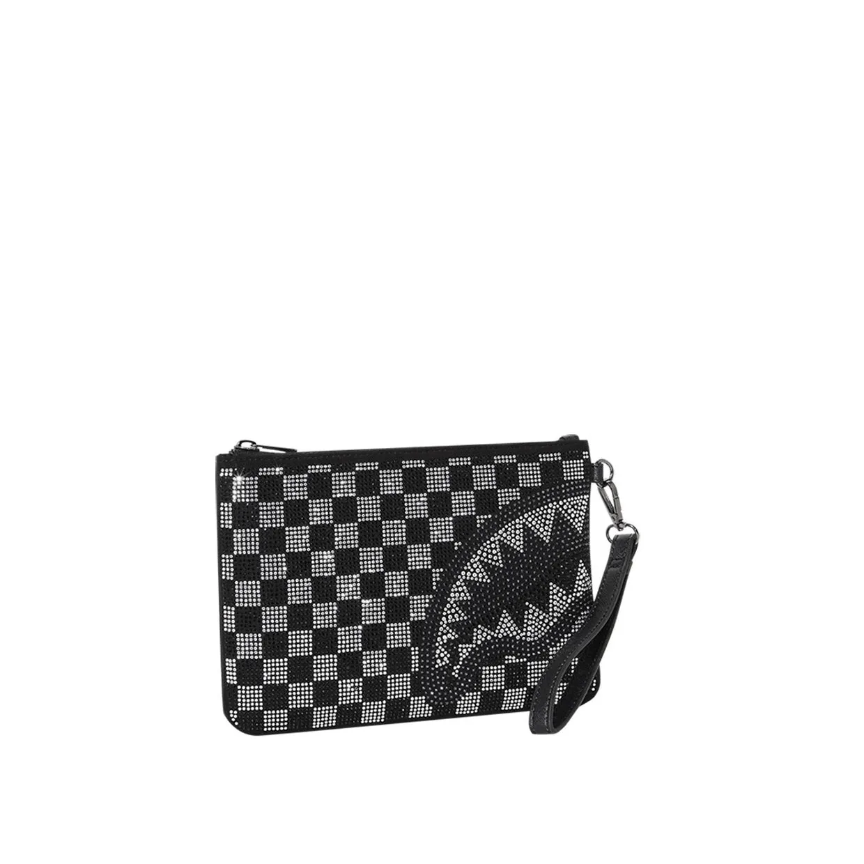 Pochette Unisex Sprayground Trinity Checkered Nero / Argento