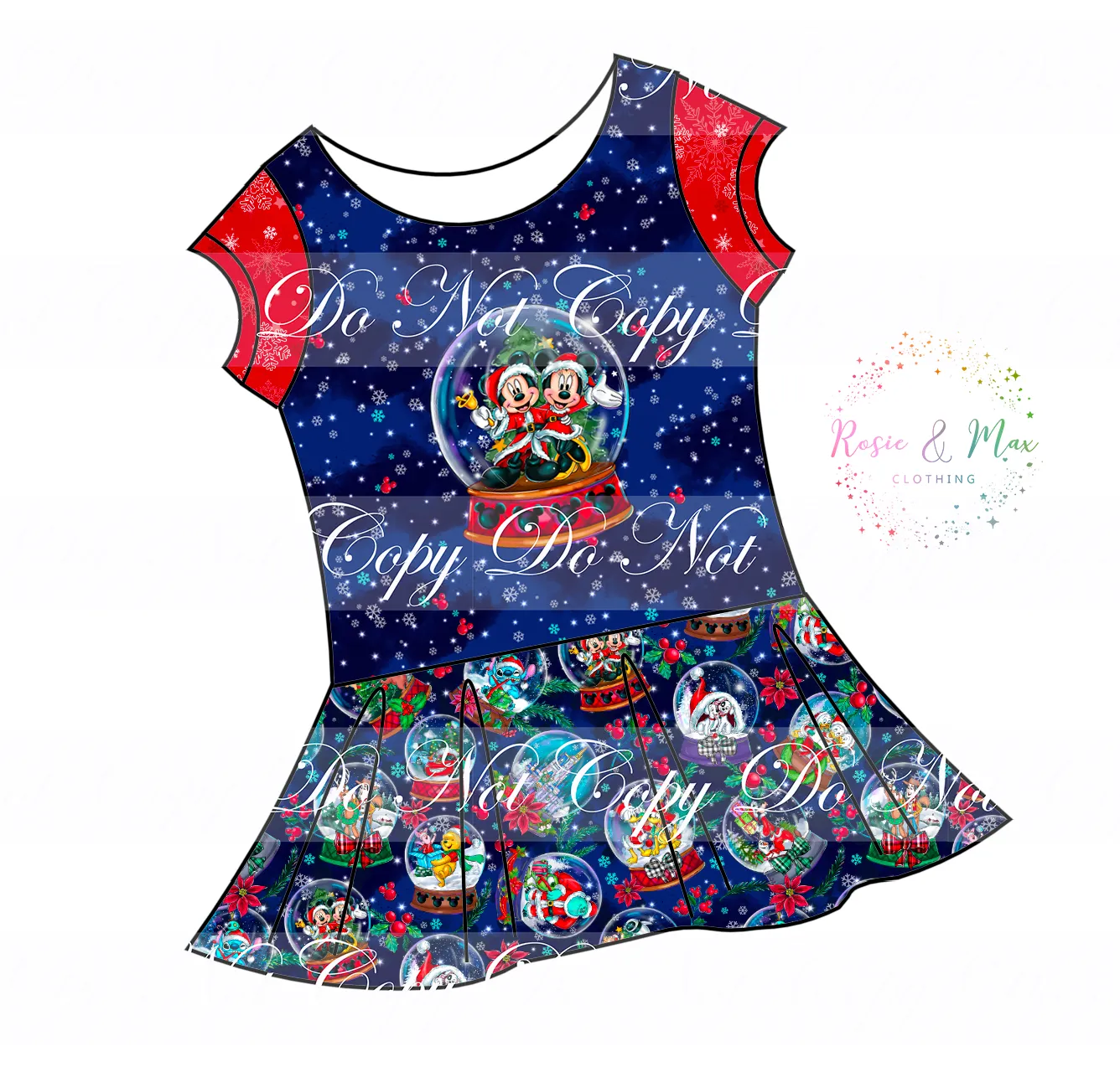 PREORDER - Christmas Globes - Isla Tunic w/PANEL - Mice