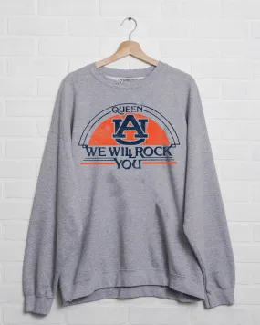 Queen Auburn Tigers Will Rock You Gray Thrifted Sweatshirt