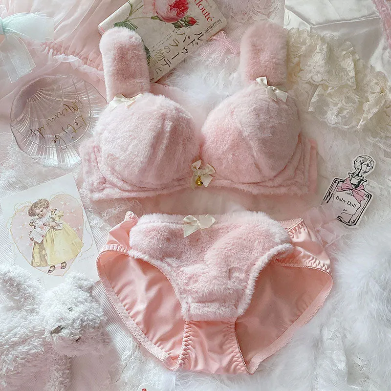 Rabbit Plush Bra Lingeries Set AD12823