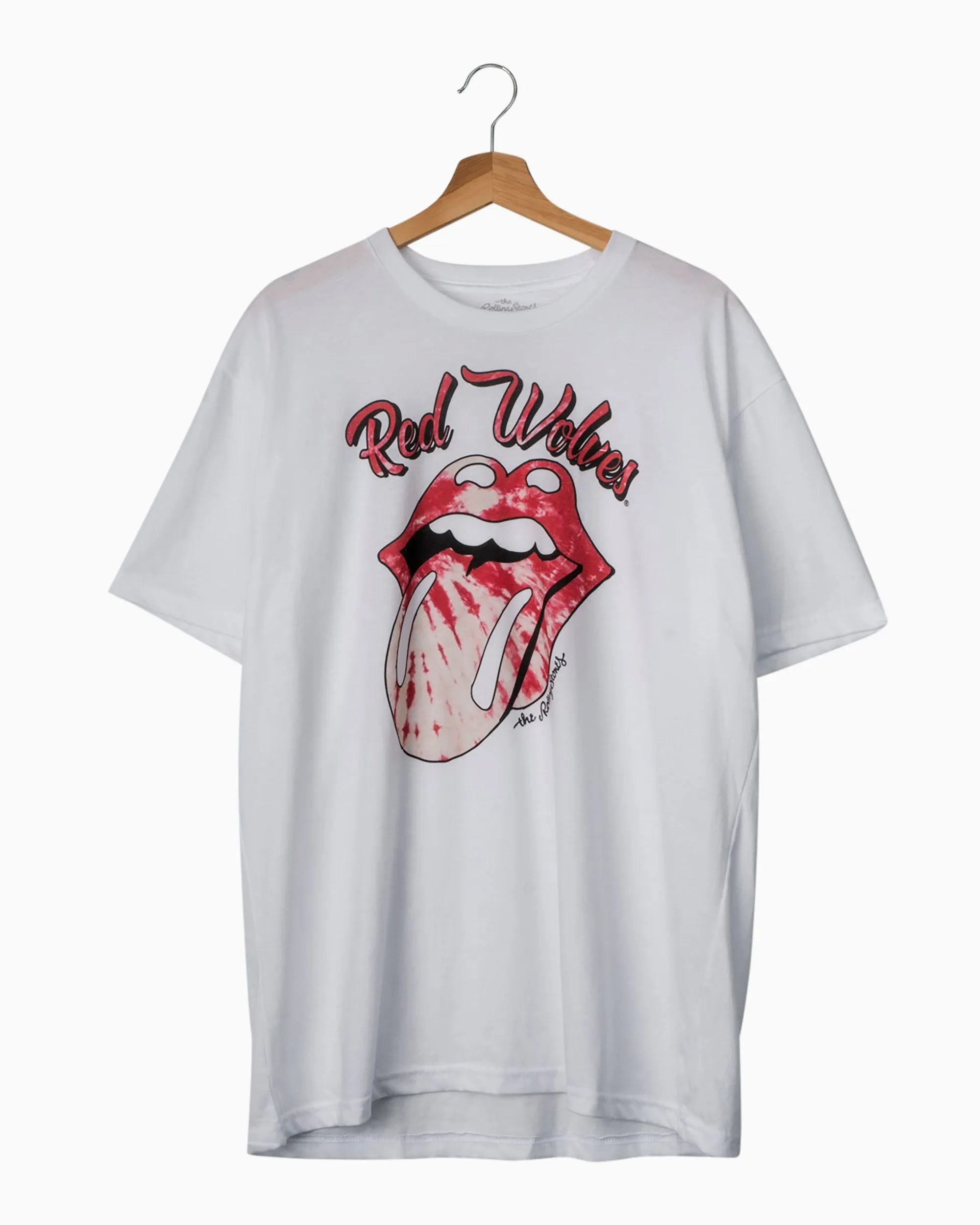 Rolling Stones Red Wolves Tie Dye Lick White Tee