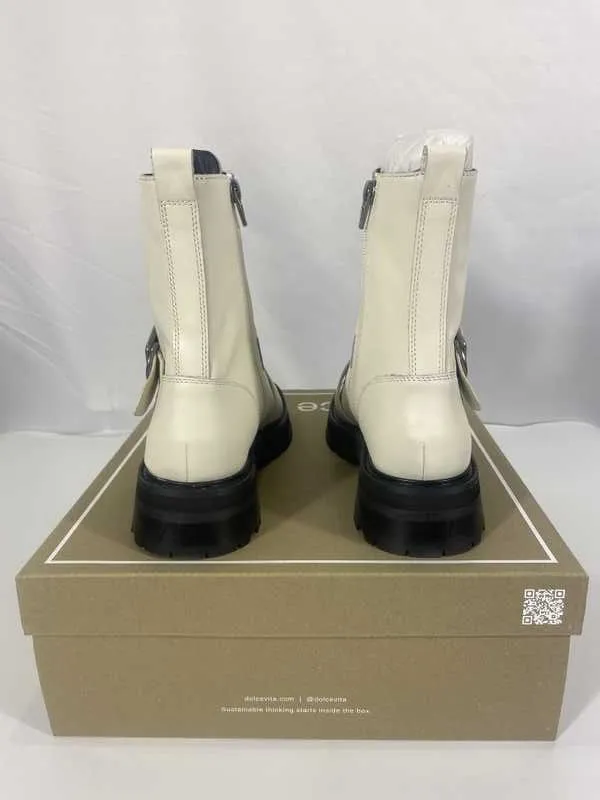 RONSON BOOTS OFF WHITE LEATHER - re:vita