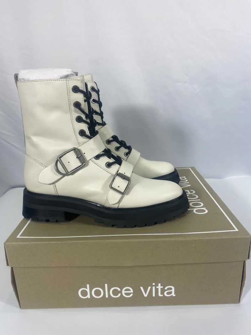 RONSON BOOTS OFF WHITE LEATHER - re:vita