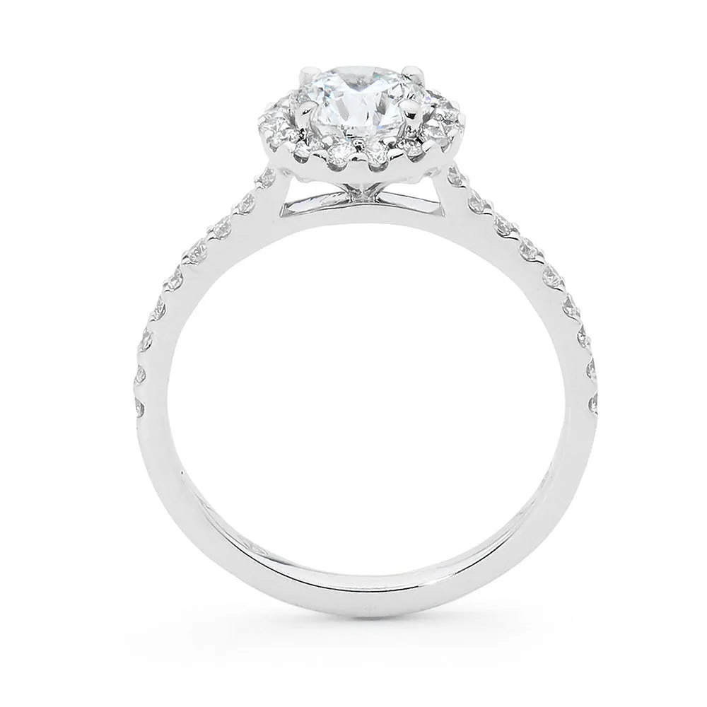 Round Brilliant Cut Halo Diamond Ring