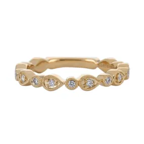 Round   Pear Stackable Band | 0.18ct | Yellow Gold