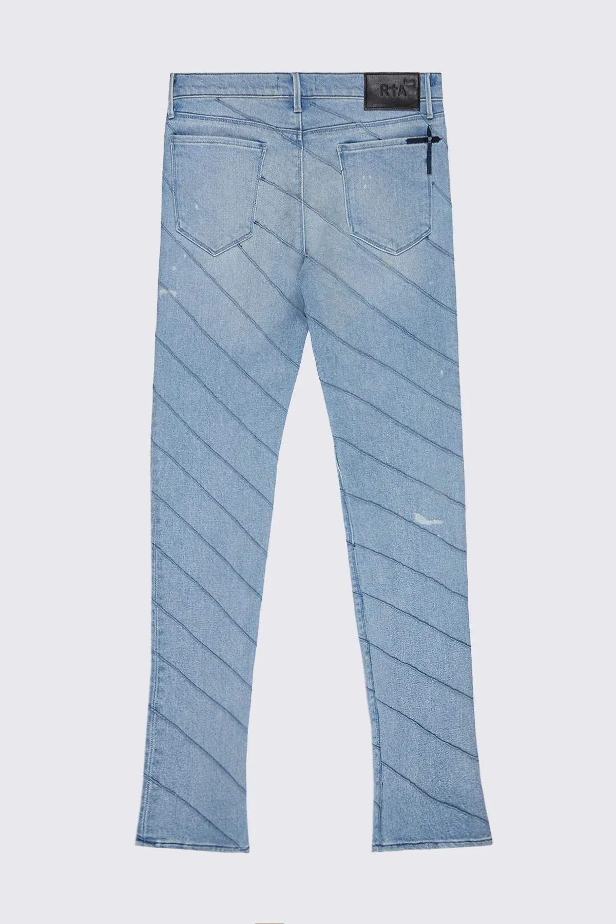 RTA DENIS MINI FLARE DIAGONAL BLUE SPILL JEANS