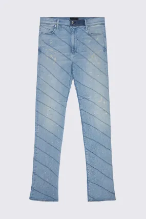 RTA DENIS MINI FLARE DIAGONAL BLUE SPILL JEANS