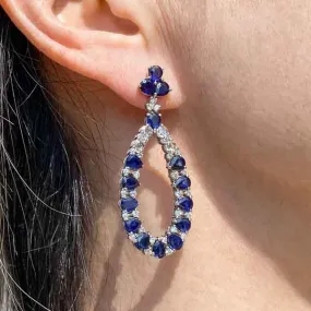 Sapphire & Diamond Drop Earrings