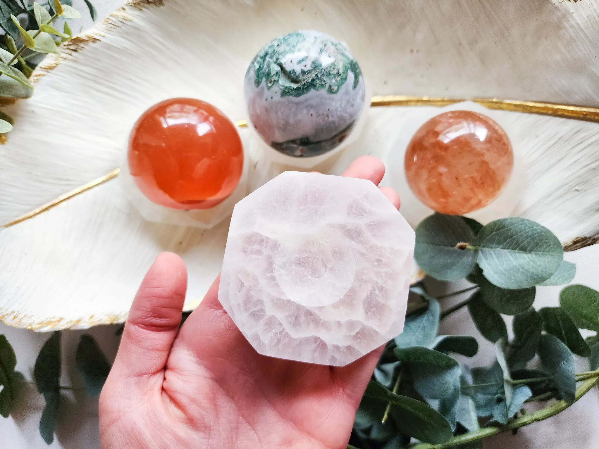 Selenite Sphere Stand