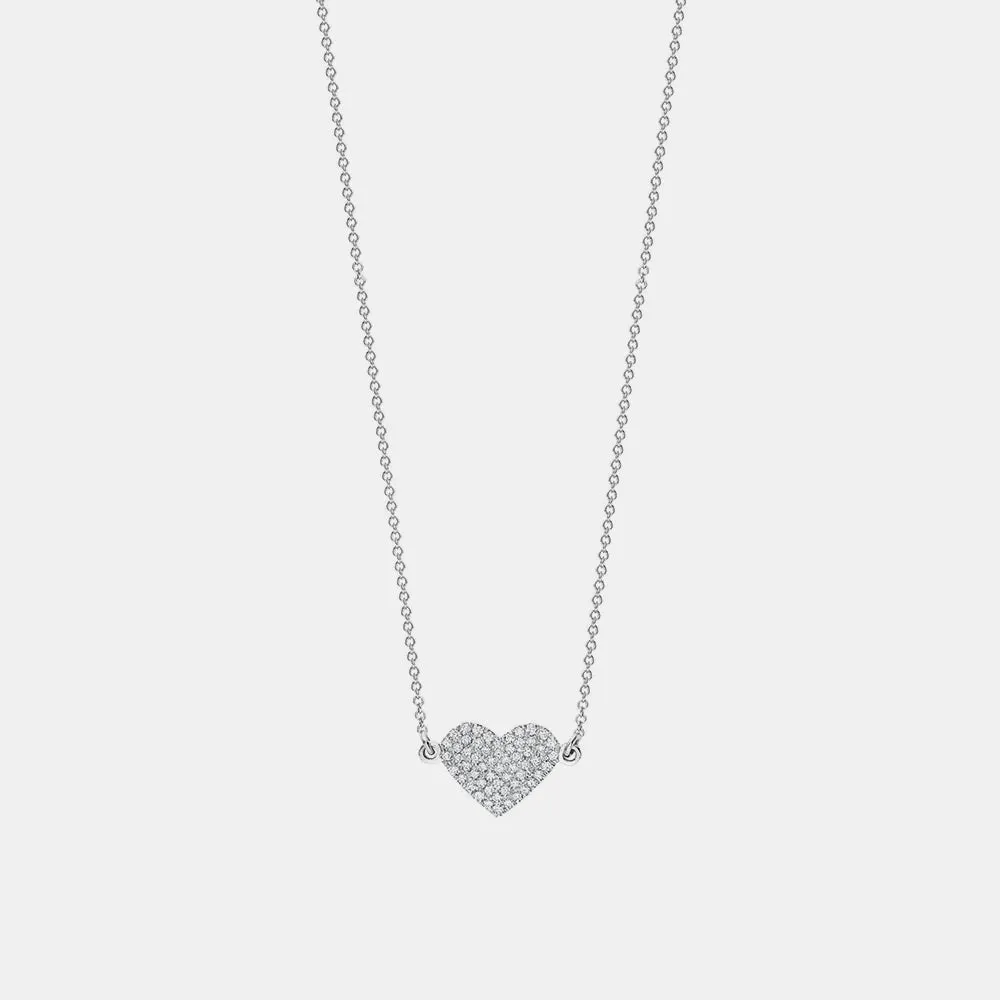 Single Pavé Heart Necklace