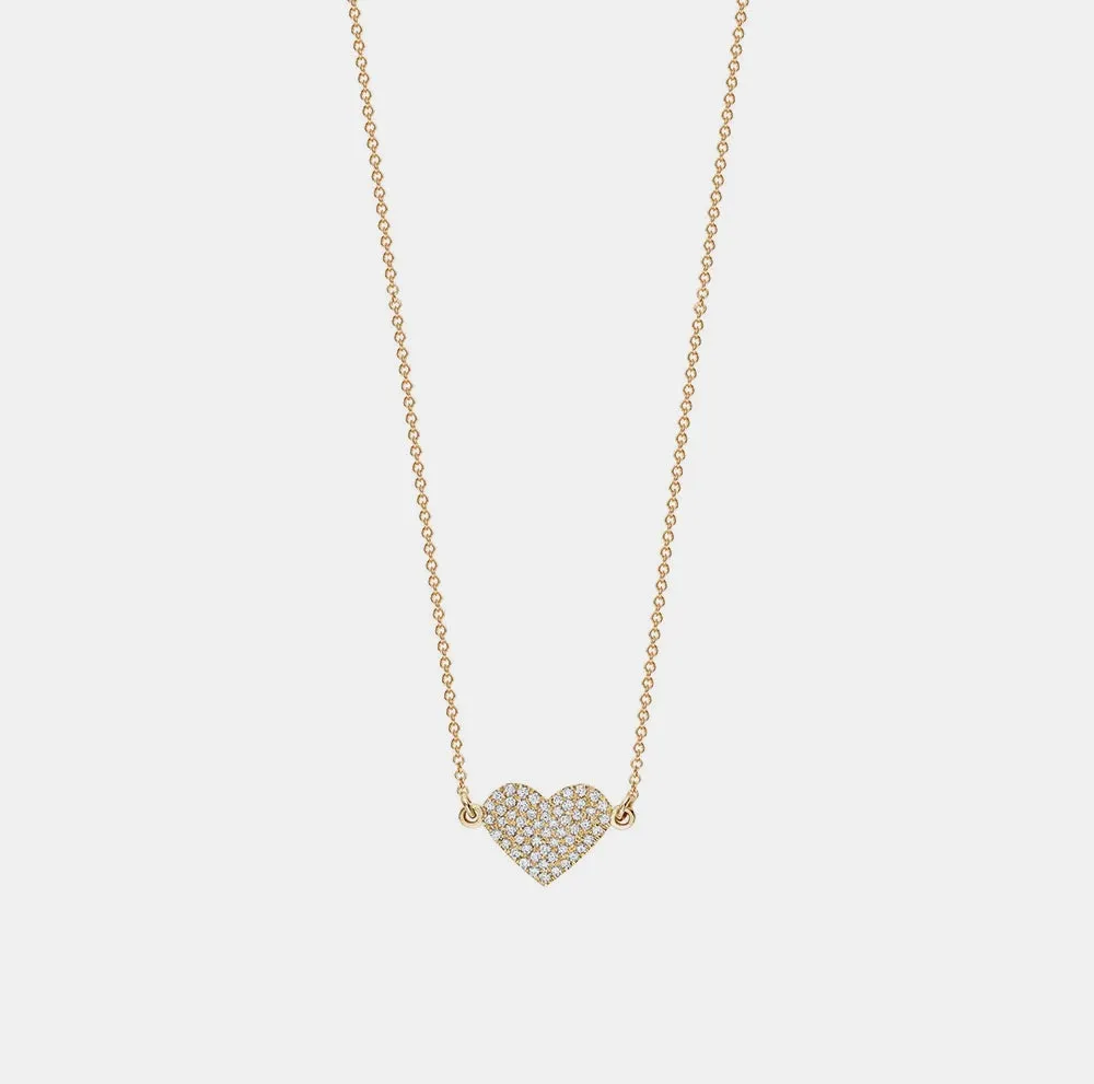 Single Pavé Heart Necklace