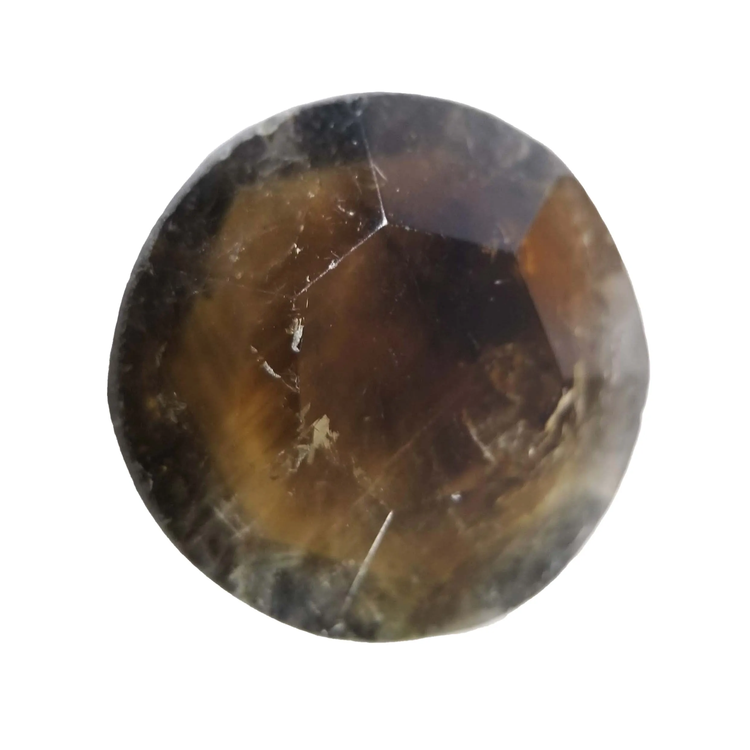 Smoky Citrine Faceted Cabochon Round-Cut - 21mm