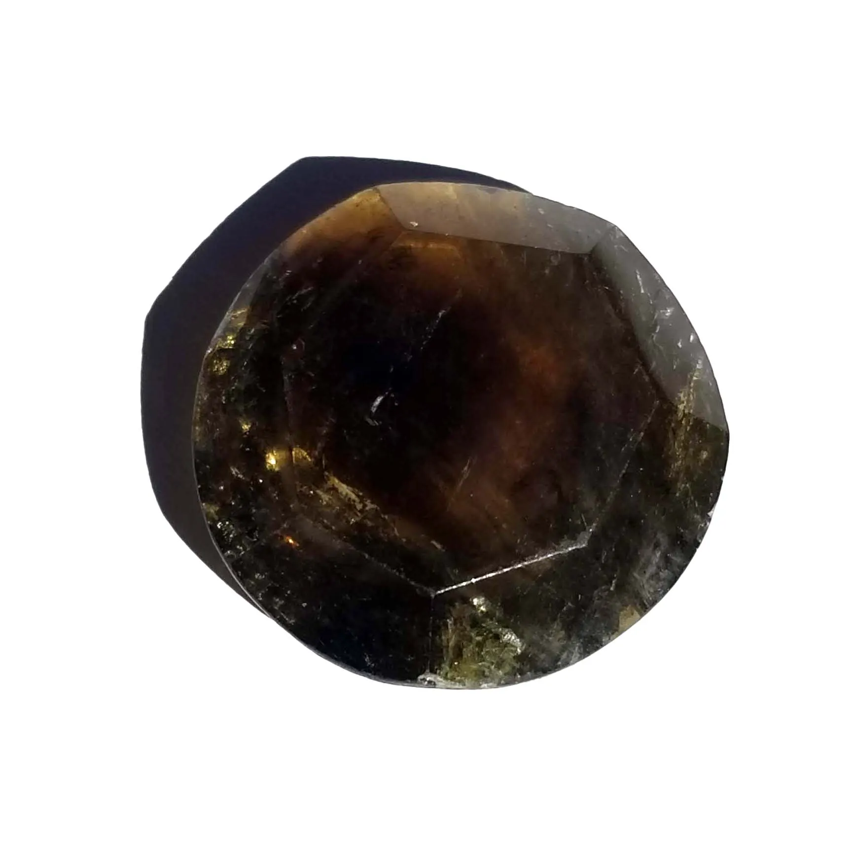 Smoky Citrine Faceted Cabochon Round-Cut - 21mm