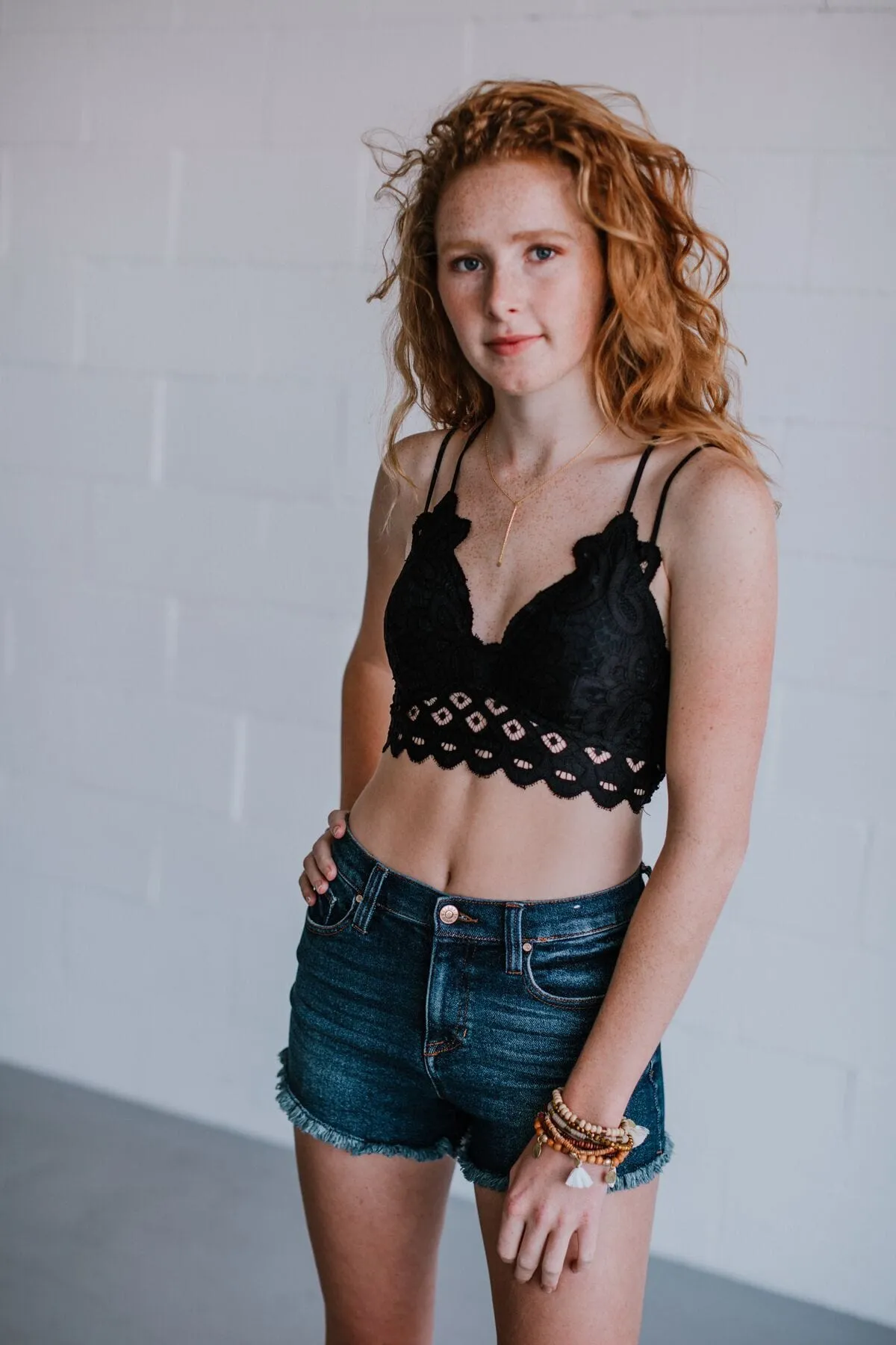 Sophie Crochet Lace Bralette - Black