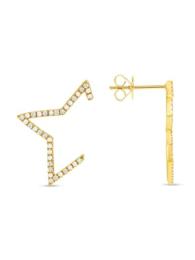 Split Star Stud Earring 14K