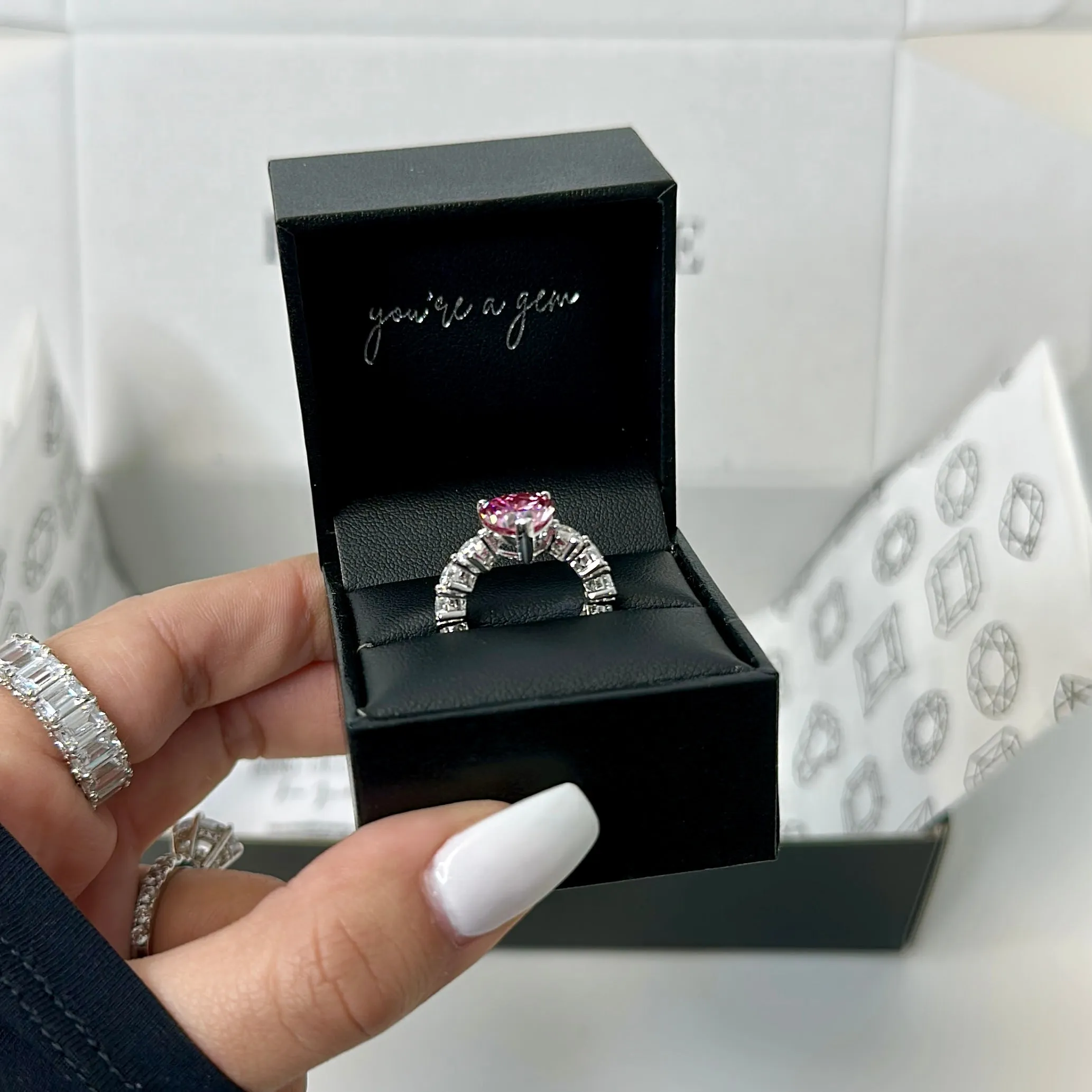 STELLA PINK MOISSANITE RING