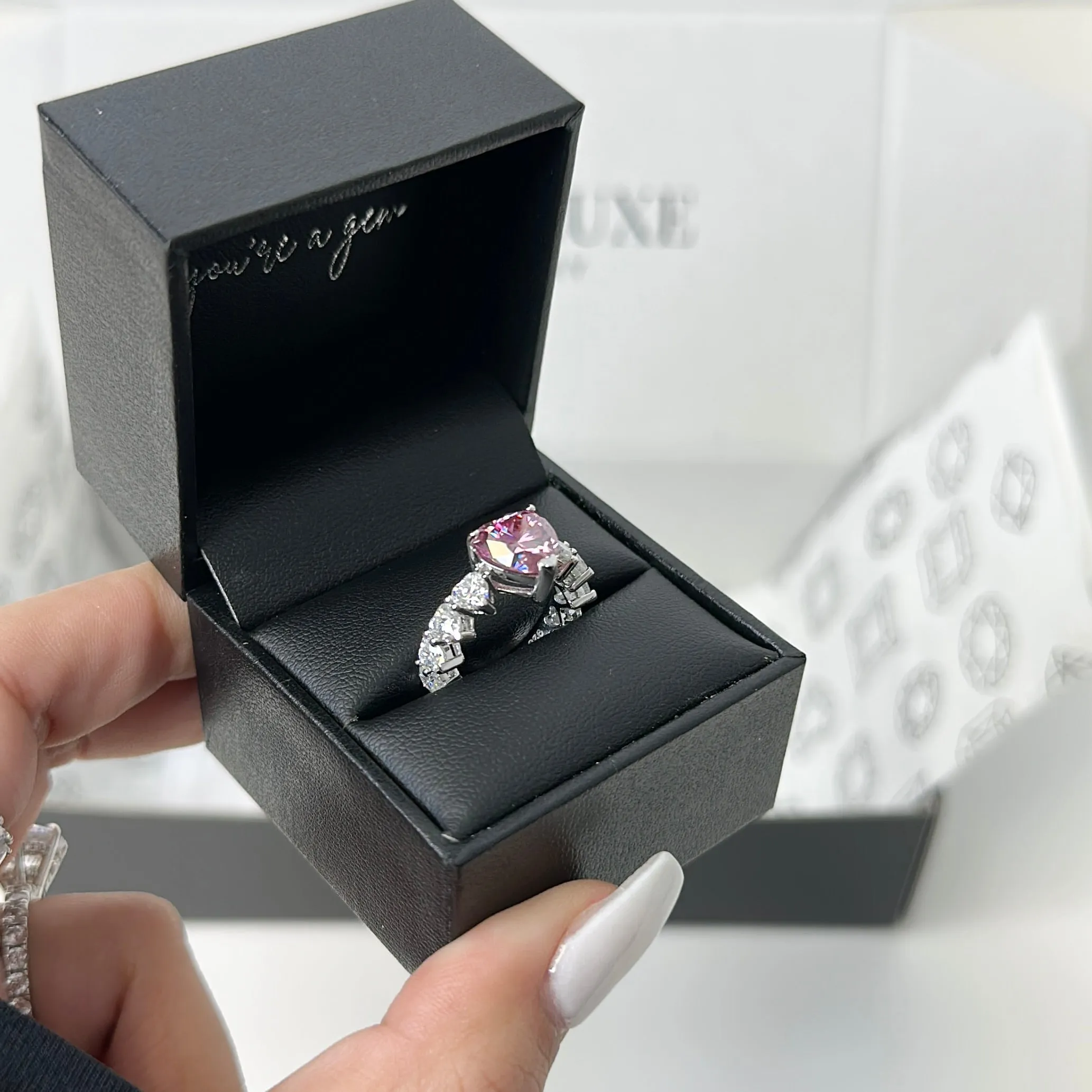 STELLA PINK MOISSANITE RING