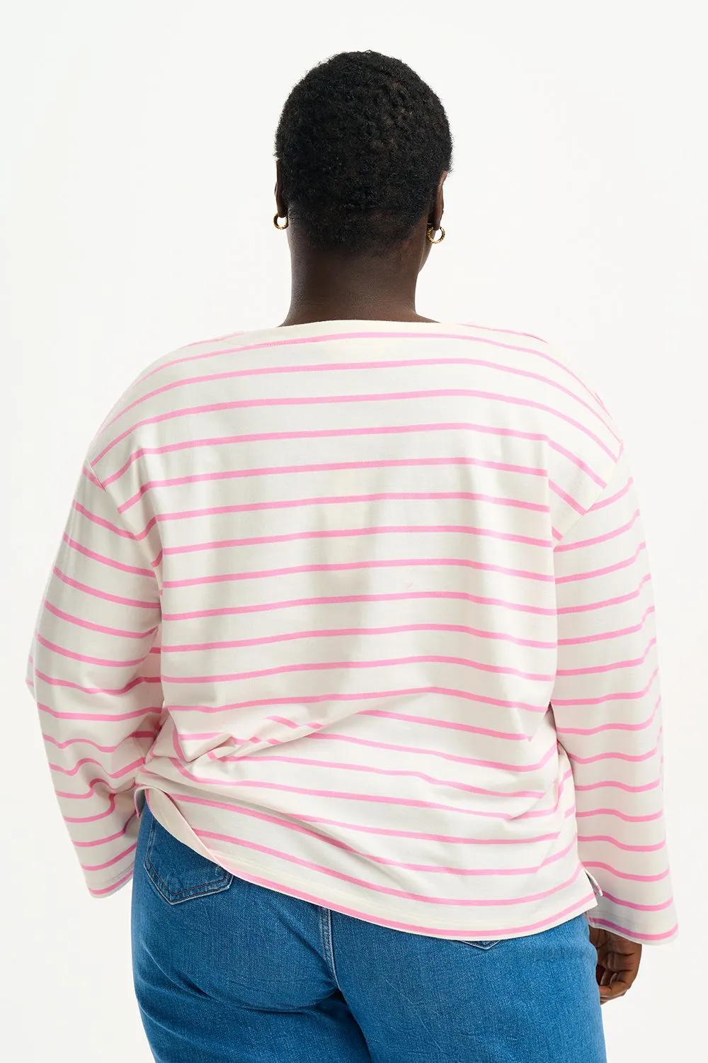 Sugarhill Brighton Off White Heart Cuff Billie Breton Organic Cotton Long Sleeved Jersey Top