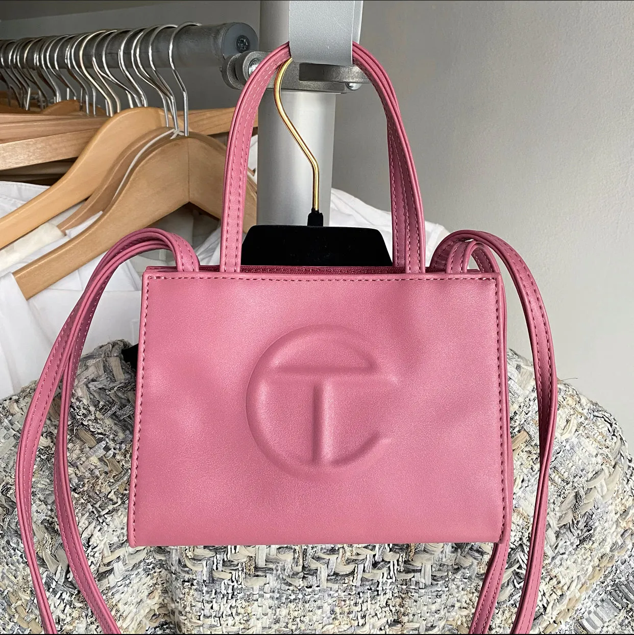 Telfar Quartz Pink Mini Two-Way Crossbody Bag