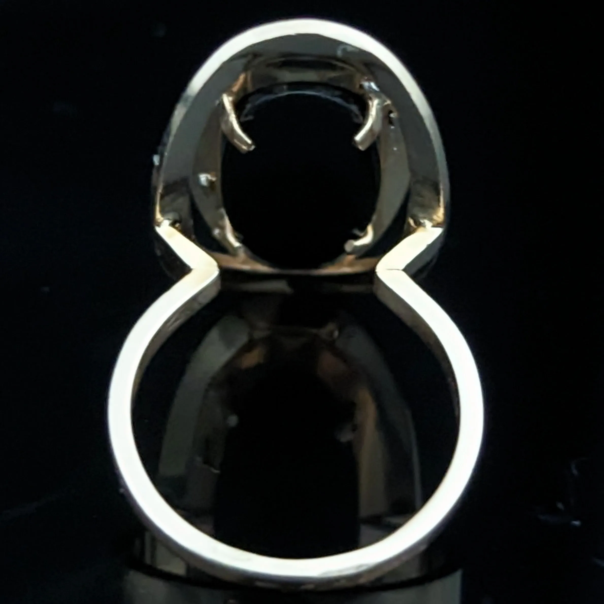 The Galveston - Vintage Onyx Diamond 14k Gold Modernistic Cocktail Ring c.1970s