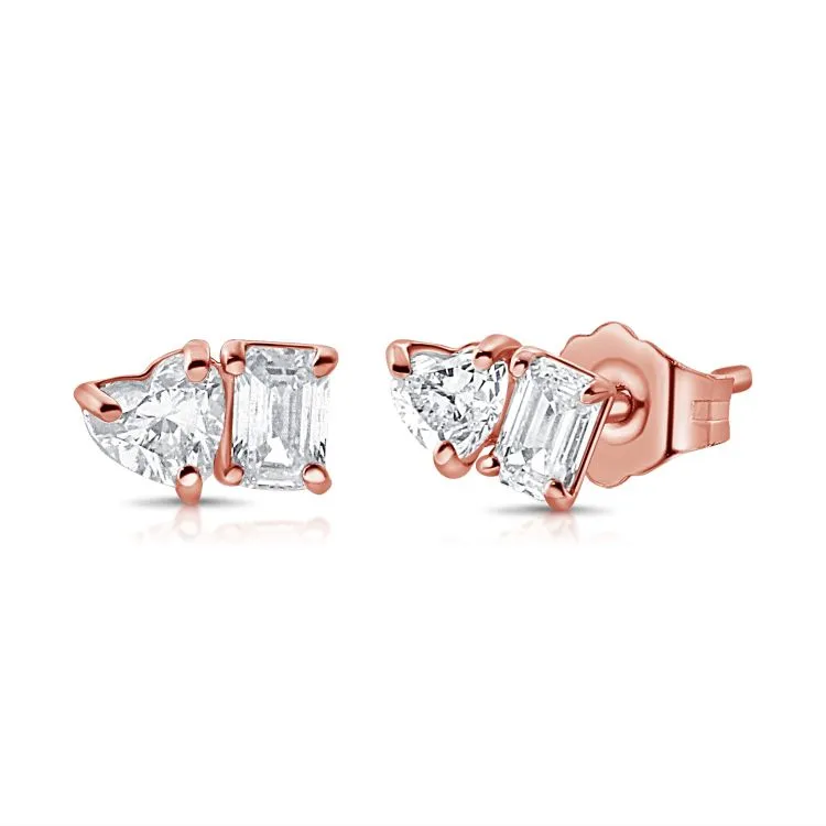 Toi-et-Moi Diamond Studs