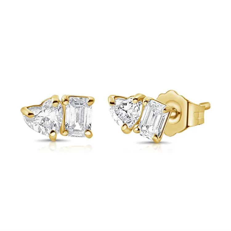 Toi-et-Moi Diamond Studs