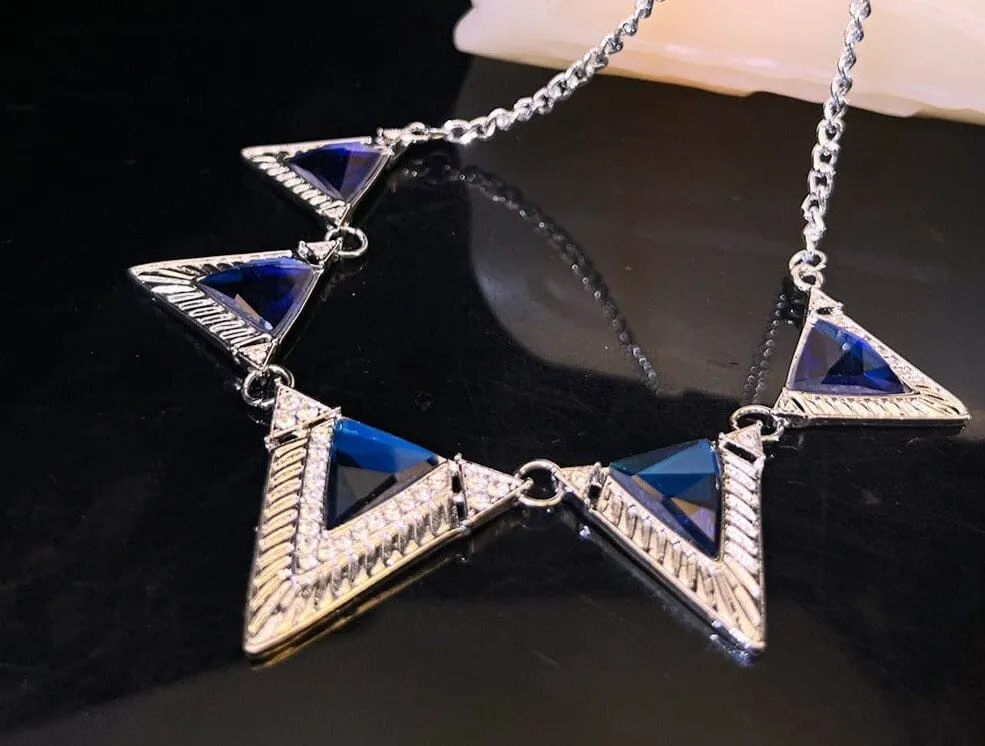 Triangular Sapphire Haute Couture Necklace