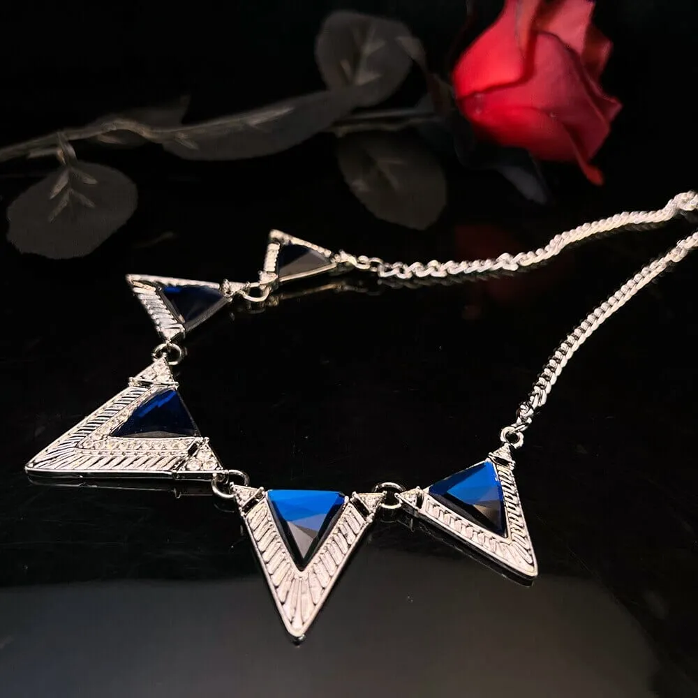 Triangular Sapphire Haute Couture Necklace