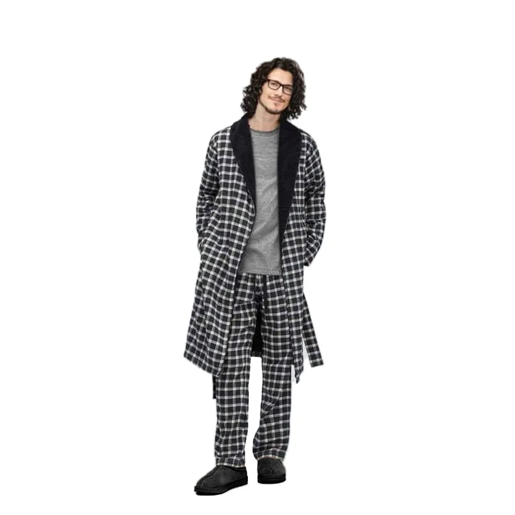 UGG Kalib Blue Plaid Robe - Men's