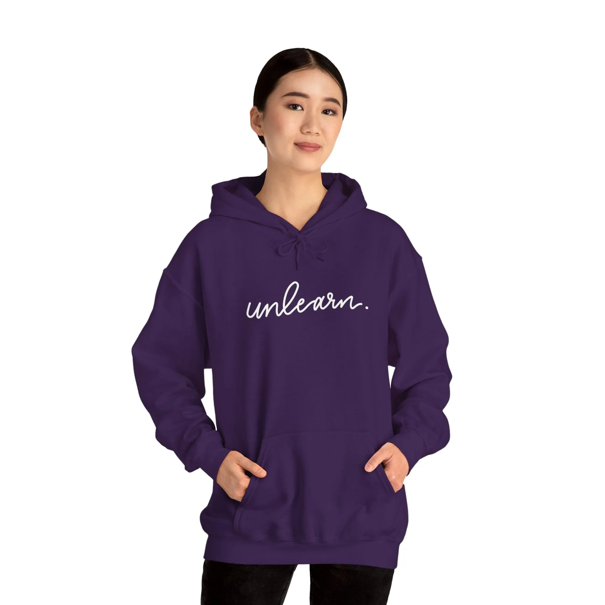 unlearn. logo script - Relaxed Fit Hoodie