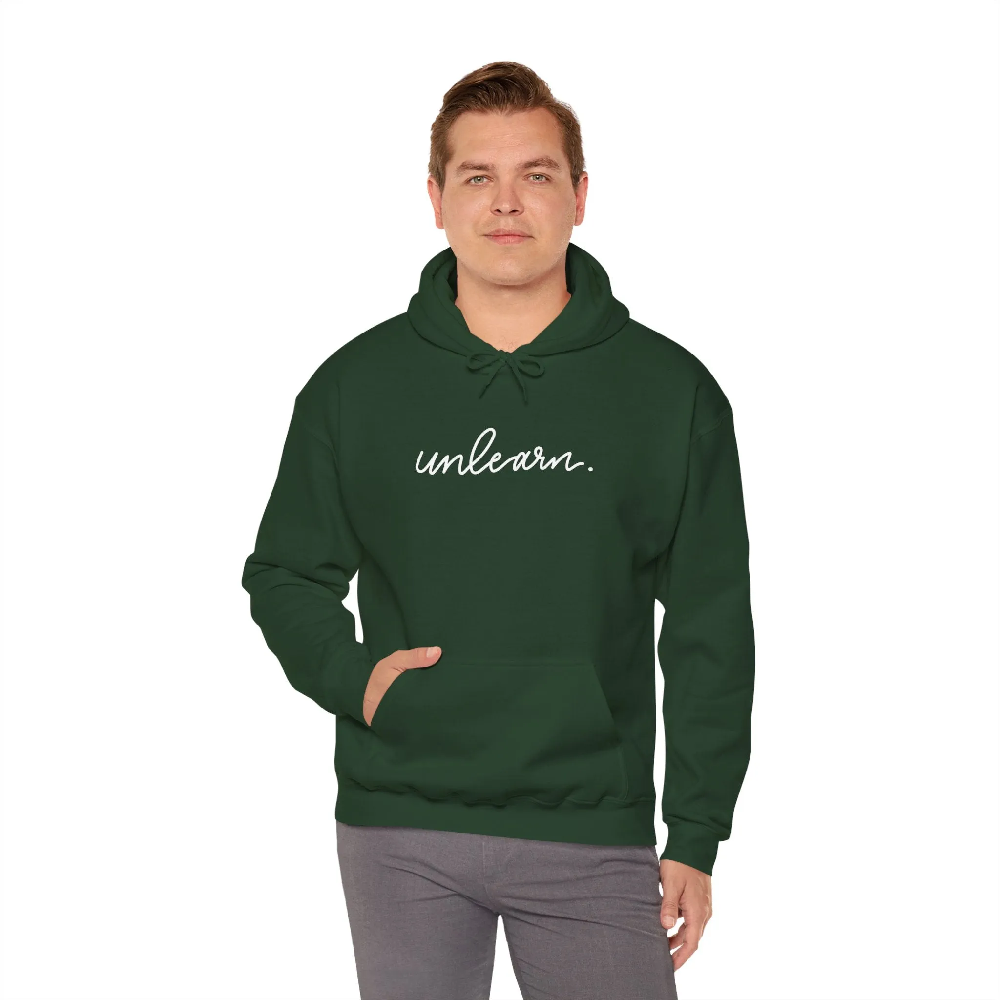 unlearn. logo script - Relaxed Fit Hoodie