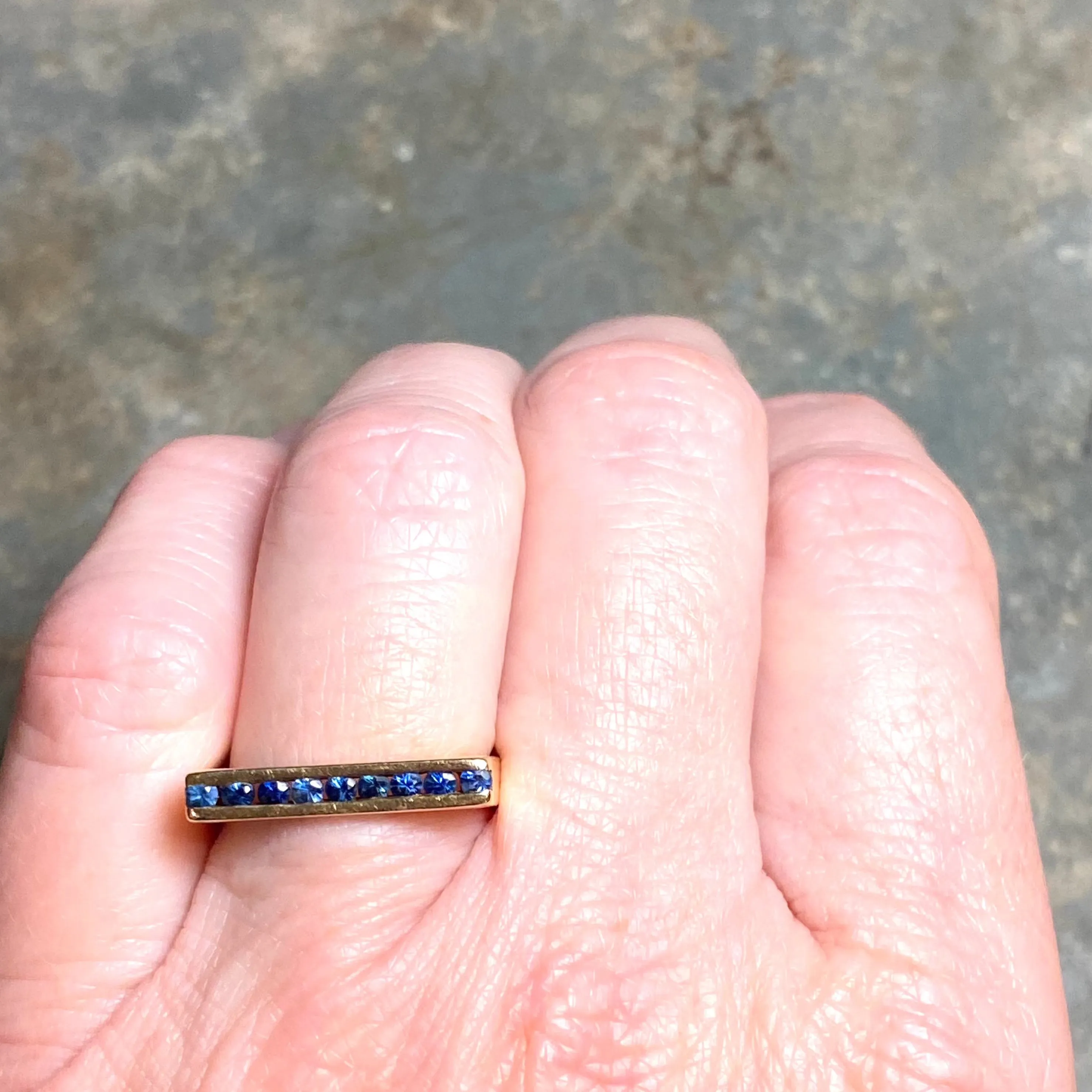 Vintage 14K Yellow Gold Sapphire Band Ring