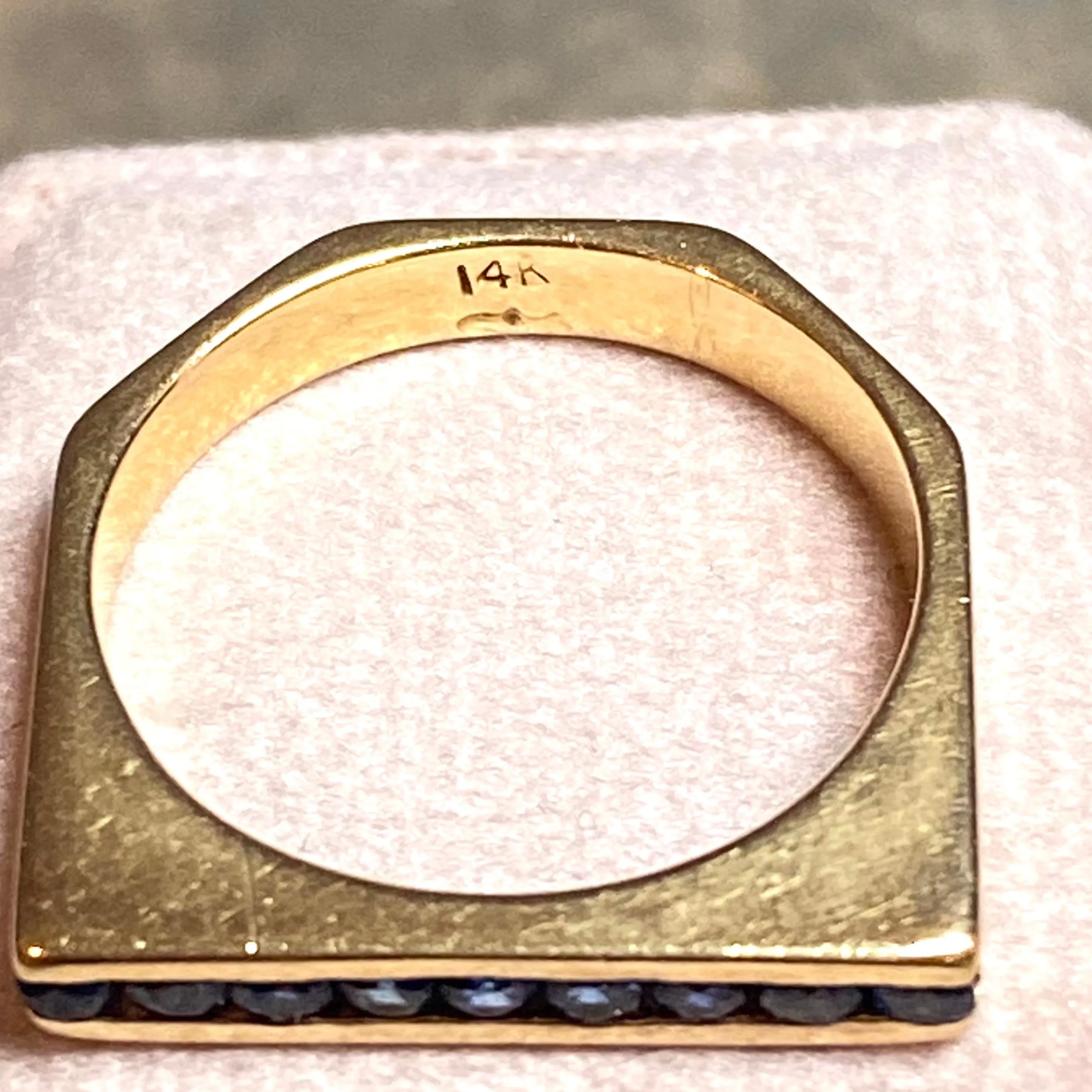 Vintage 14K Yellow Gold Sapphire Band Ring