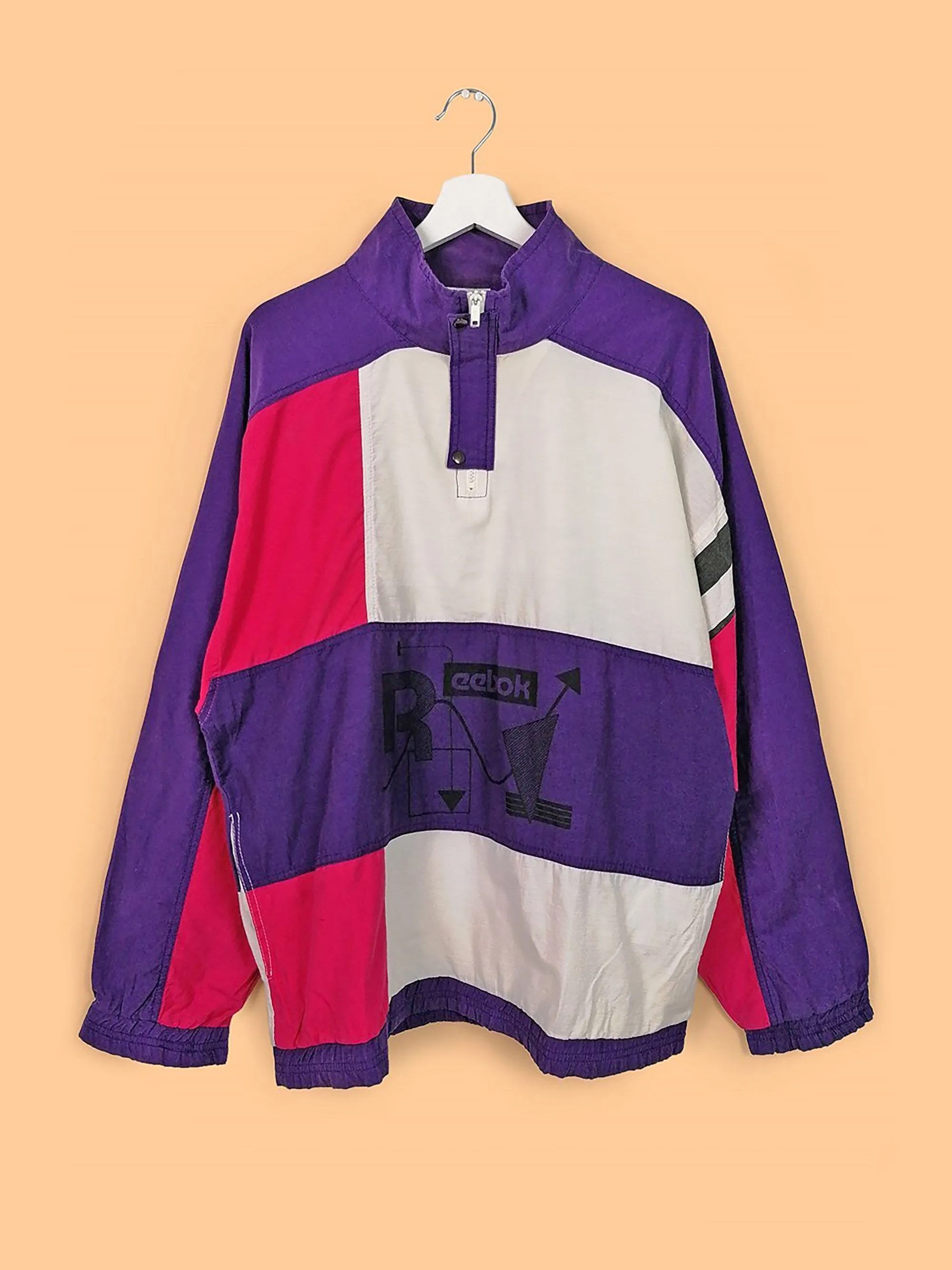 Vintage 80's REEBOK Oversized Retro Paper-thin Top - size L-XL