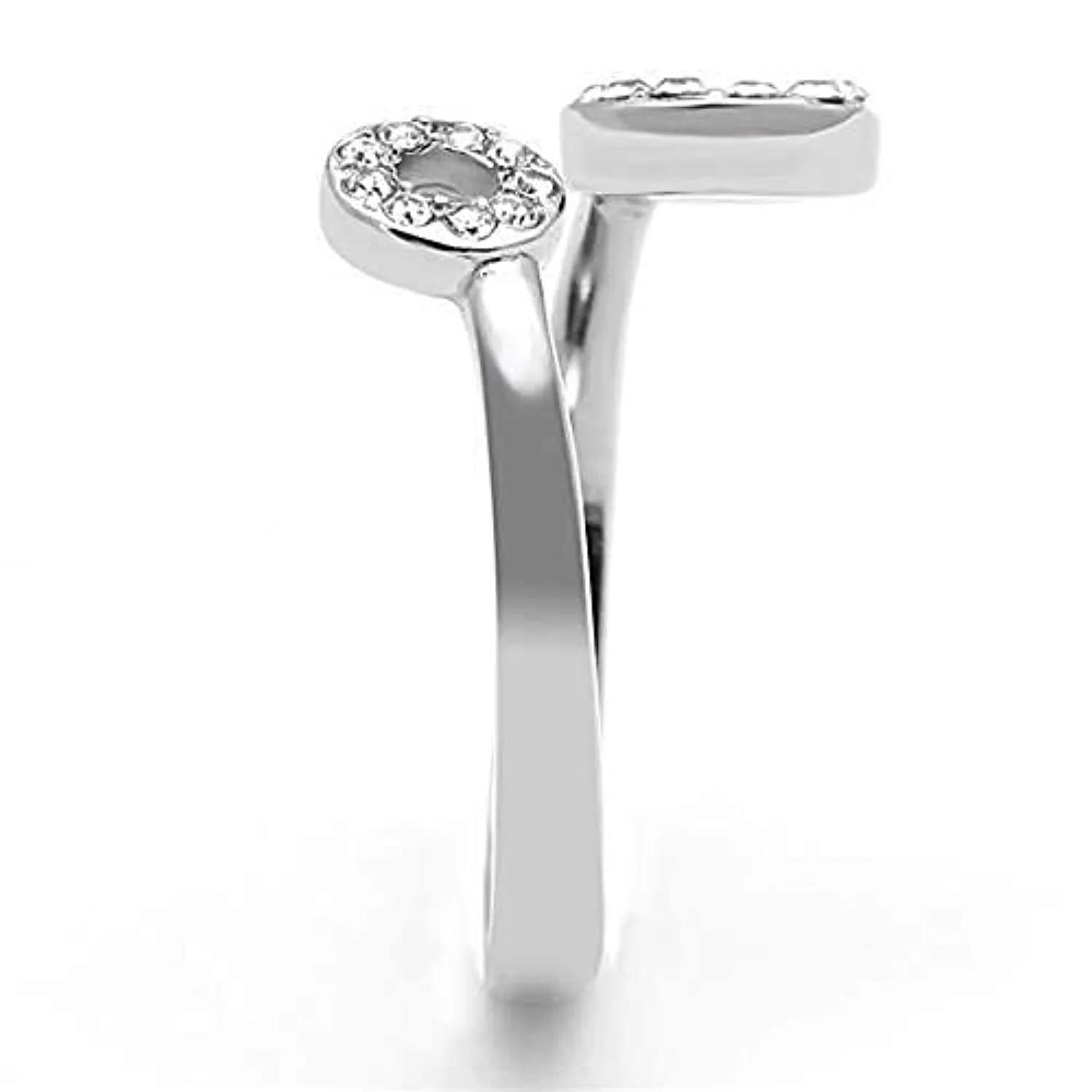 WildKlass Stainless Steel Ring High Polished Women Top Grade Crystal Clear