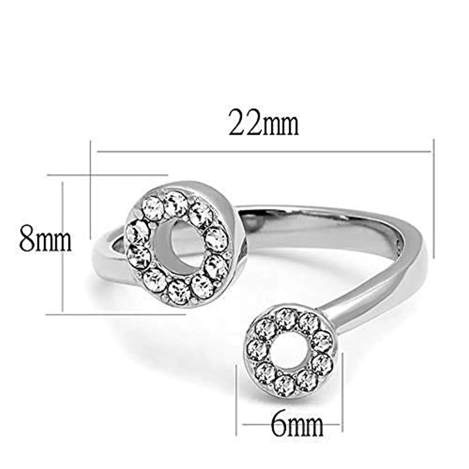 WildKlass Stainless Steel Ring High Polished Women Top Grade Crystal Clear