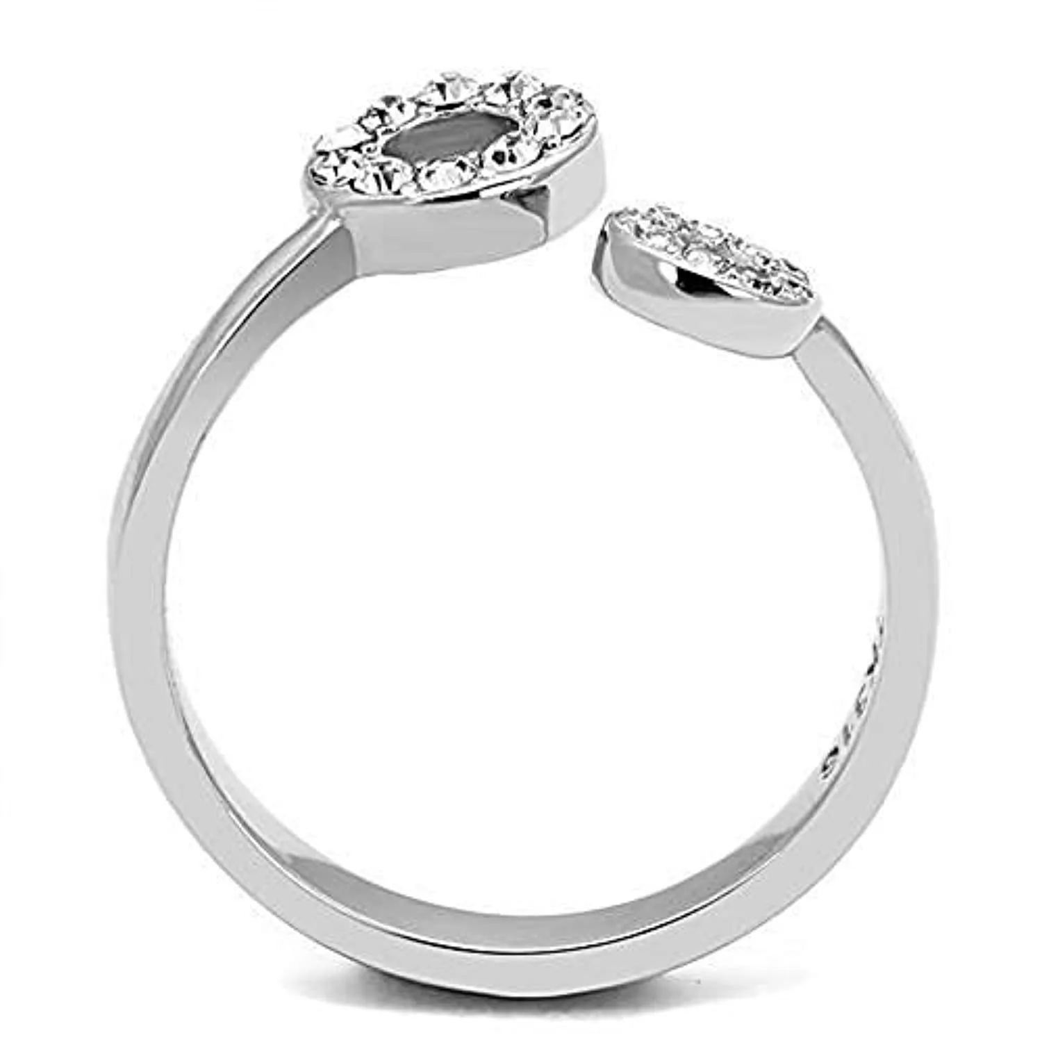 WildKlass Stainless Steel Ring High Polished Women Top Grade Crystal Clear